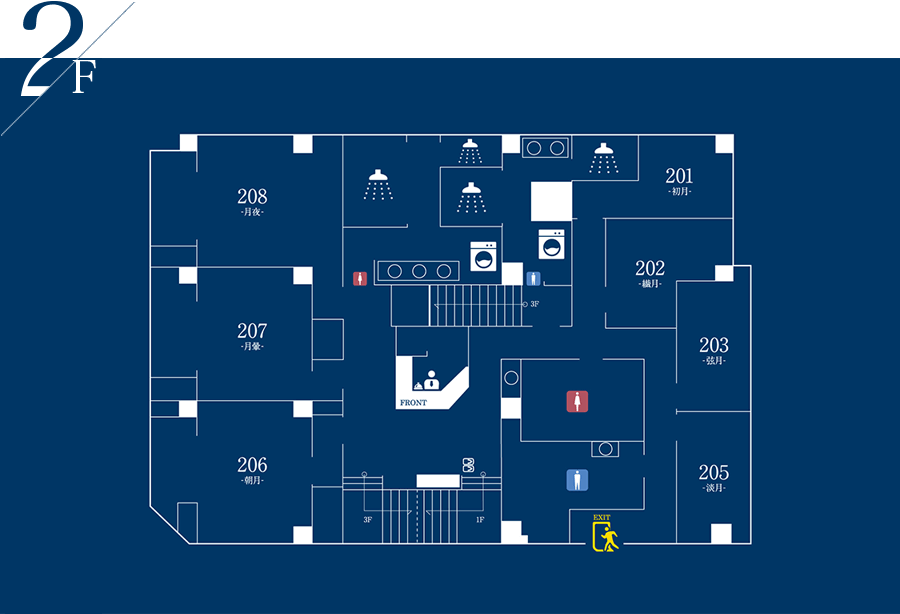 map 2F  Setouchi Mangetsuso Takamatsu Kagawa Guest house Hotel Hostel