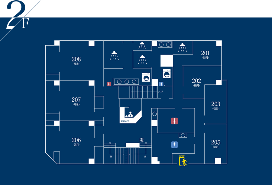 map 2F Setouchi Mangetsuso Takamatsu Kagawa Guest house Hotel Hostel
